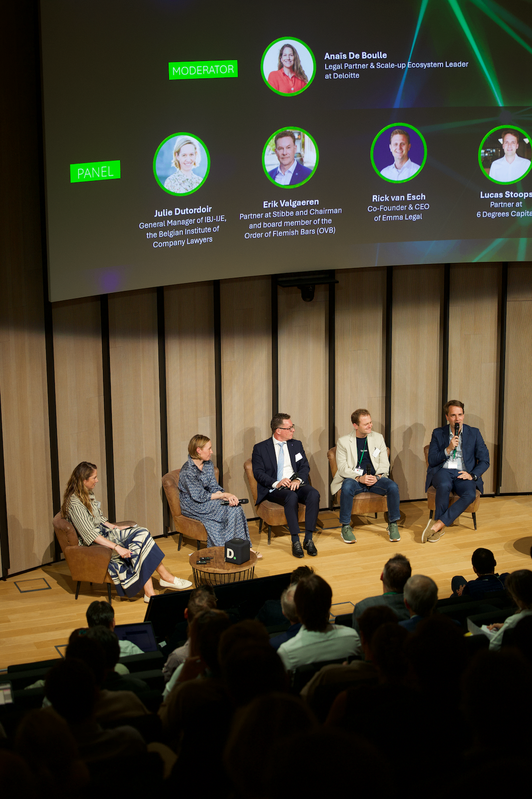 The main panel discussion at the Belgian LegalTech Initiative event.